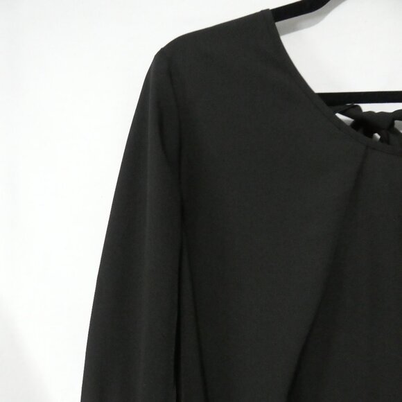 SHEIN - Curve | 1XL | Chic Black Blouse | Bell Sleeves | Back Tie Detail - Picture 3 of 15